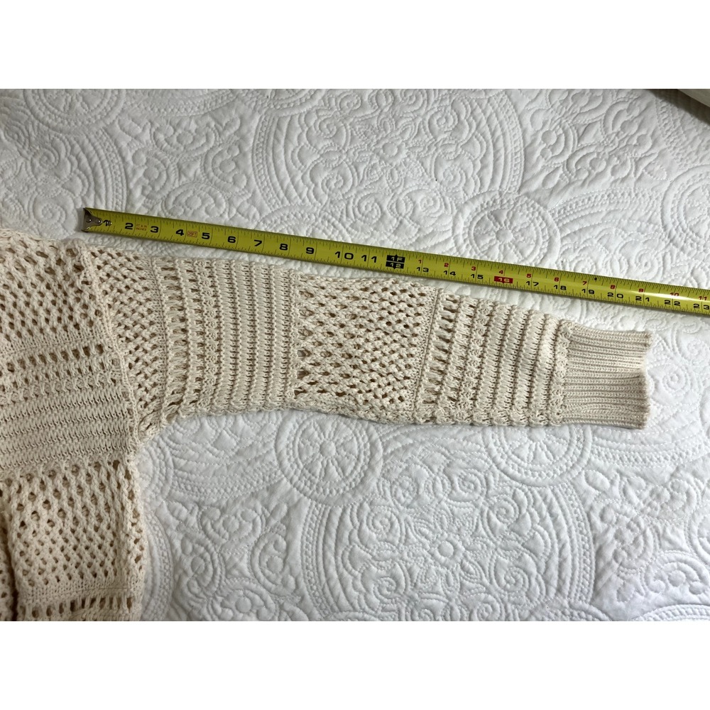 Universal Thread Open Knit V-Neck Sweater Women's L Crochet Boho Coastal Gypsy - Picture 8 of 8